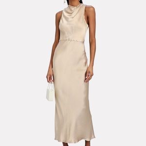 Shona Joy La Lune Satin Crepe Midi Dress